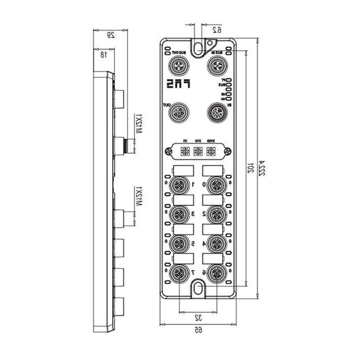 Supports Profibus-DP Master station, 8-port, IO-Link Master, M12 interface, 8DI/DO configurable, PNP, remote module, 003B31