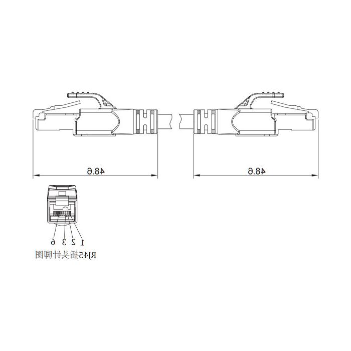 RJ45 Straight male Turn RJ45 straight male precast PUR flexible cable, shielded, green sheath, 0C4181-XXX