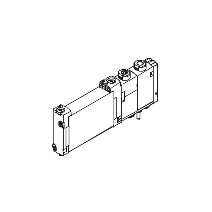 Plate valve M5, two-position five-way valve, single electronic control, external pilot, mechanical spring return, valve width 10 mm, FAS-B10-M52-MZ, 8100412050